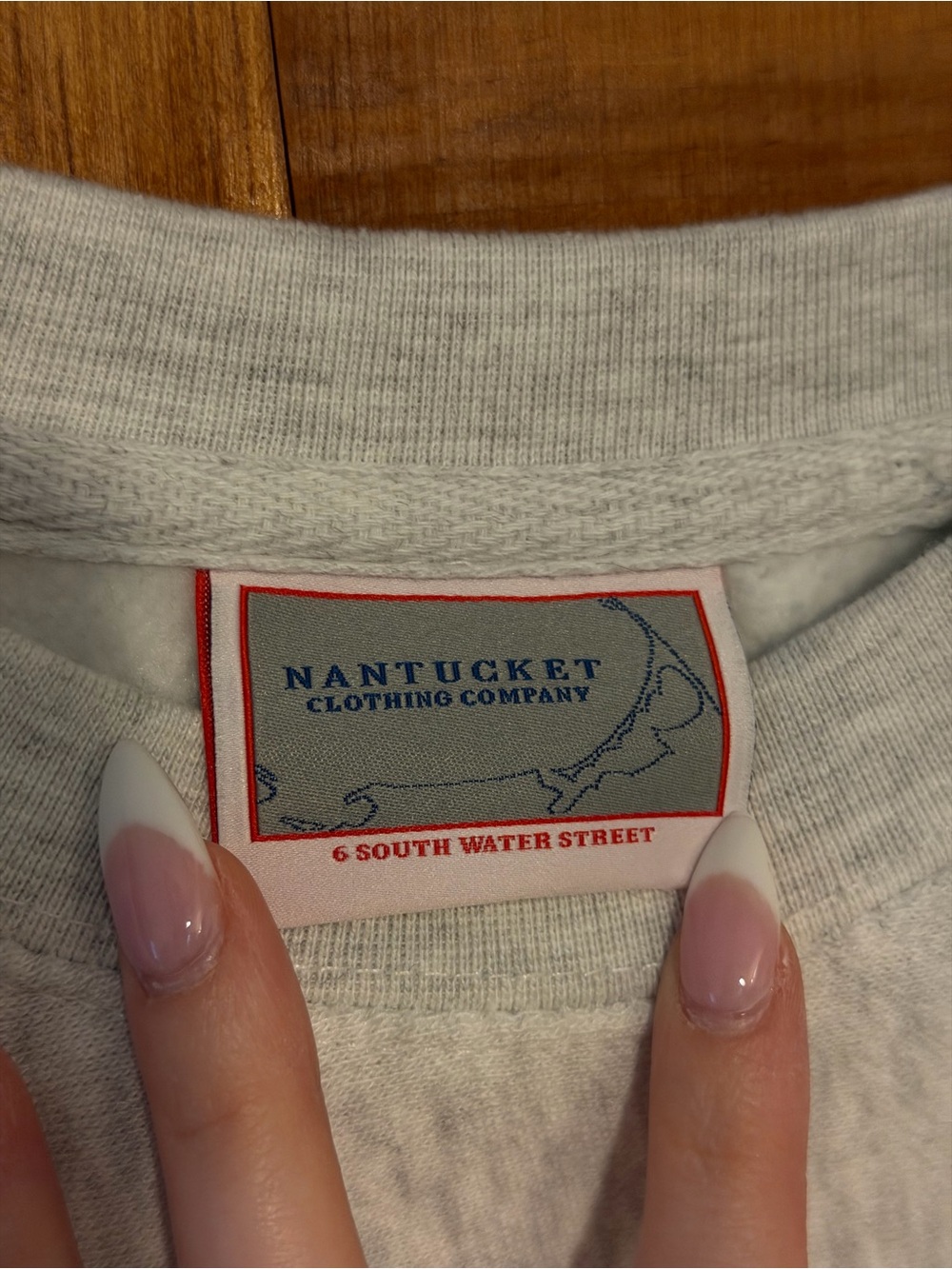 Oversized Heather Gray & White Nantucket Crewneck - Picture 3 of 8